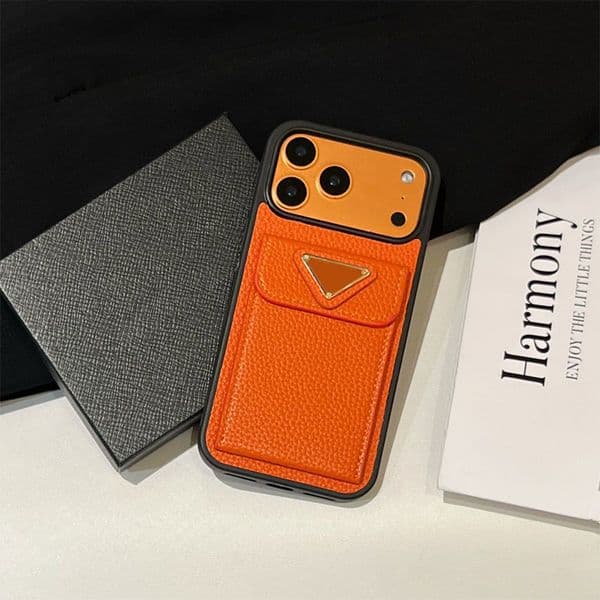 PR Designer Iphone 17 Pro Max Phone Case Card Pocket Iphone Case Cases Cell Phone Cases Airpodspros Max Leather Mobile Cover Casing