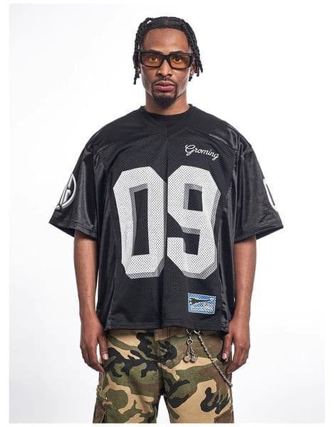 Popular Designer Hip Hop Mens Sports Rugby Jersey T Shirt V-Neck Loose tshirts Homme Printed Short Sleeves Cotton Mesh Casual Summer Shirts Men Pullover Tee Shirt