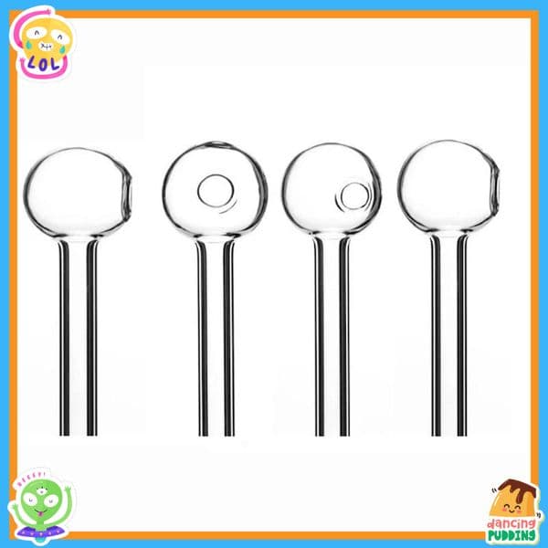 Wholesale Popular mini cheap 7cm Glass Oil Burner Pipe Clear big 30mm ball Glass Tube Glass Pipe Water Pipes for Smoking