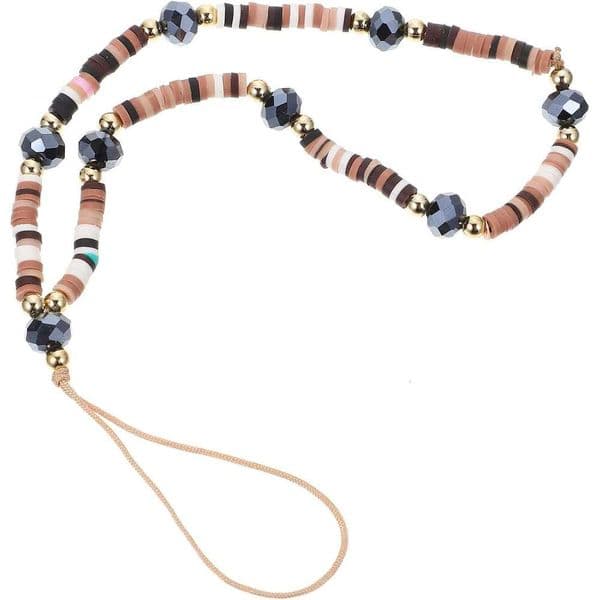 Rainbow Beaded Phone Chain and Wrist Strap Mobile Phones Portable Anti-Lost Hanging Rope with Crystal Beads Suitable for Everyday Use