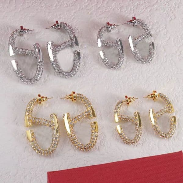 Stud Luxury Designer Earrings for women Gold Earrings Silver earrings Fashion minimalist designer jewelry