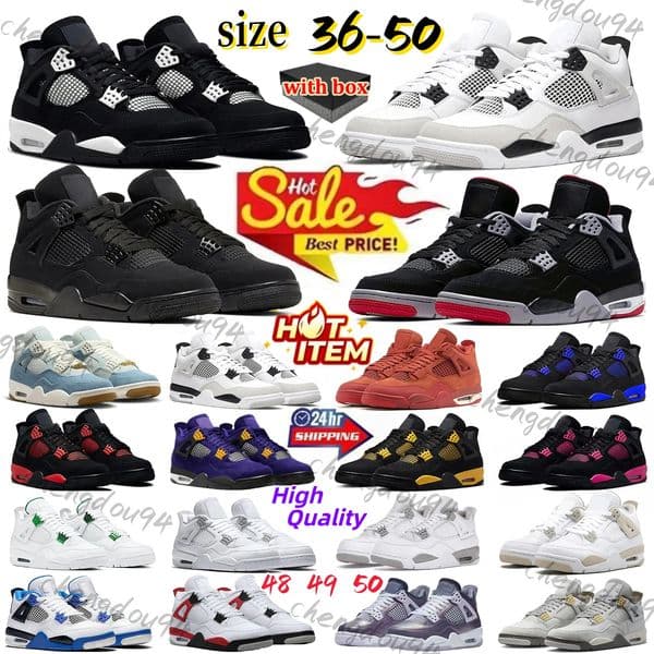 Designer 4 Basketball Shoes For Men Women 4s Sneaker Military Black Cat Pine Green White Oreo Red Thunder Unc Bred Cacao Medium Olive Sail Mens Trainers Sports