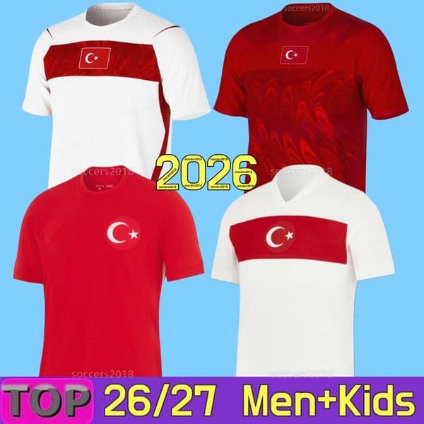 Turkiye 2026 World Cup Soccer Jerseys ARDA Calhanoglu ENES YILMAZ CENK TOSUN AKTURKOGLU KAHVECI 26 27 National Team Home Football shirts Arda Guler YILDIZ men kids