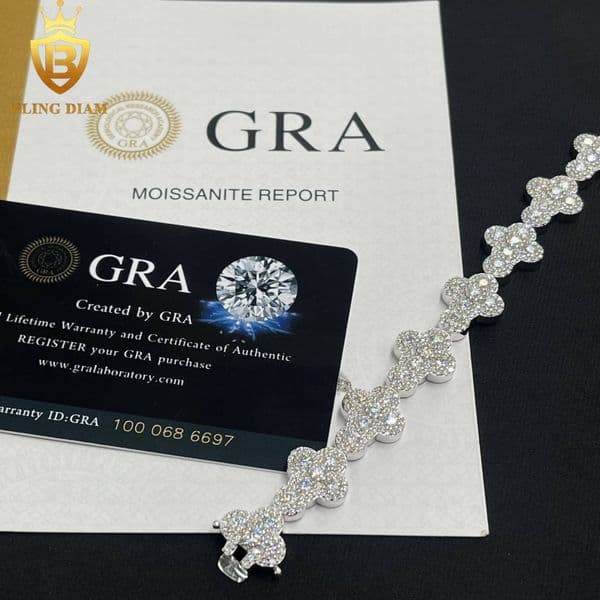 New Arrival Custom 13mm Hip Hop Jewelry Pass Diamonds Tester Moissanite Cuban Chain Flower Cross for Women Men Bracelets
