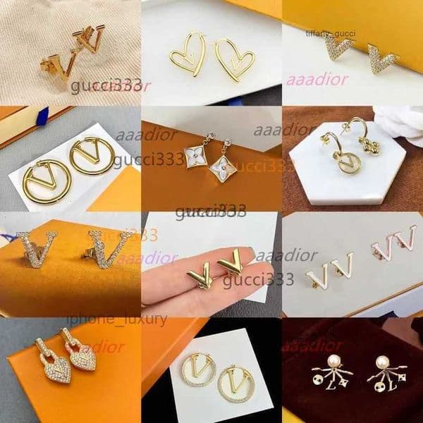 2024 Fashion Earrings Jewelry Womens Designer Earring Ear Studs Letter v Diamonds Luxury party louis vuittonly lvs lvt louisvuitton louise louievuitton jewel 7Z0H