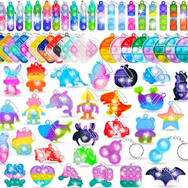 Cross-Border Rodent Exterminator Keychain Set Silicone Pop Finger Bubble Fun Stress Relief Toy Pendant Wholesale