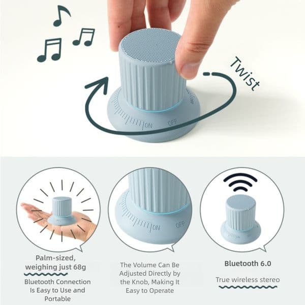 Magnetic Knob Stand Speaker Wireless Bluetooth Mini Portable Outdoor Desktop Speaker Gift For Men And Women free shipping