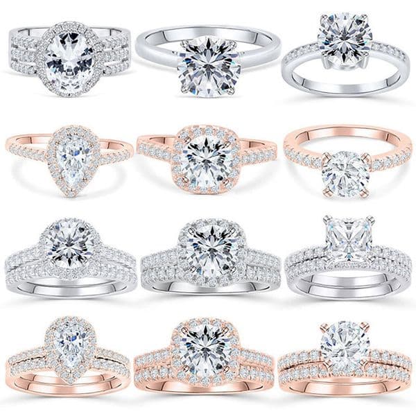 Designer Ring Luxury Bracelet Hot Selling Pure Silver Women's Moissanite Engagement Wedding Ring Set Fashionable High-end Jewelry