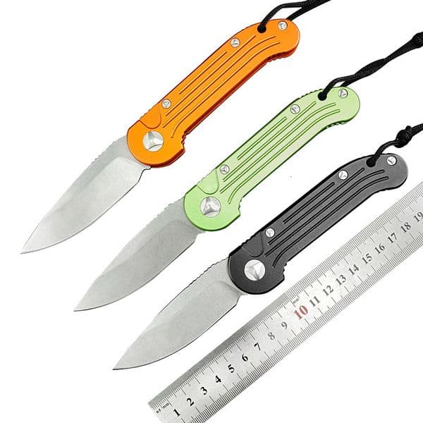 Multi-purpose Self Defense Folding Knife D2 Stonewashed Plain Blade Aluminum Alloy Handles Outdoor Pocket Hunting EDC Multi Tool