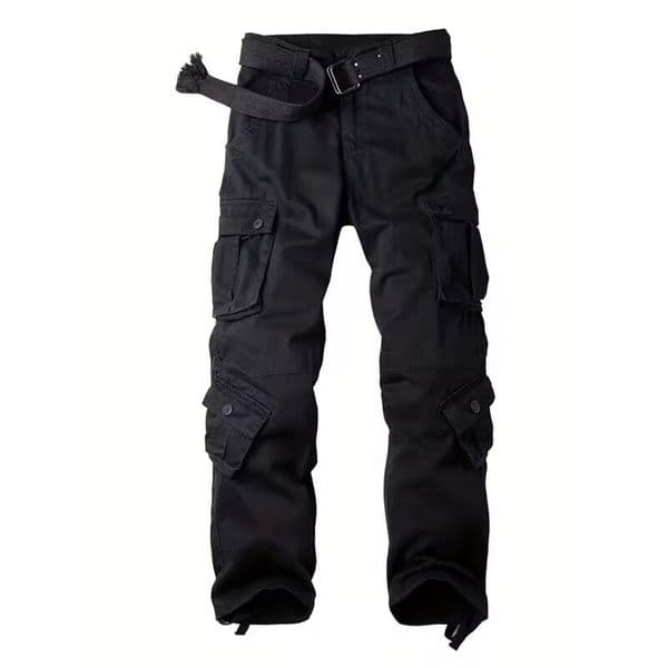 WOZK Men's Winter Pants Fleece Lined Ski Snow Pants Water Resistant Pockets Outdoor Work Pants Cotton Super Large Size designer cargo pants black