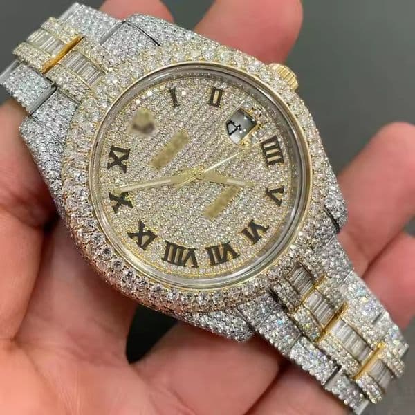 moissanite watch mossanite watchs VVS Top Quality Automatic Mechanical Iced Out Women Designer Men Pass test Dia Watches Free delivery pass diamond test with box