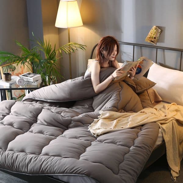 Bestseller Grey thick quilted hotel style Comforter Queen King soft winter quilt very warm220x240Quilts blanket ddmytues