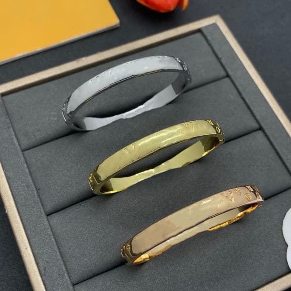 3color Fashion Brass Bracelet Men Women Couples Copper Bangle Letter Jewelry Wedding Party Love Jewelry Gifts No Fading