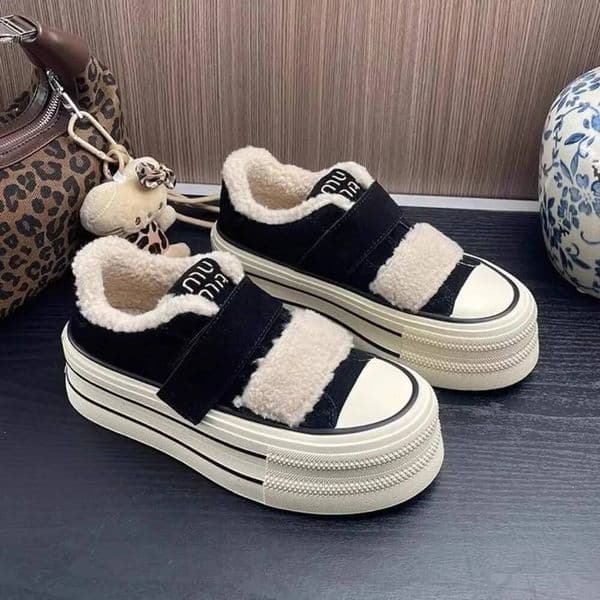Ddmyoutdoor Women S Winter Boots Thick Soled Hook Loop Plush Warm For Woman Fashion Campus Canvas Walking Shoes Botas Mujer Outdoor Shoes