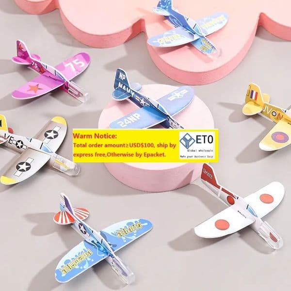 Mini DIY Hand Throw Flying Glider Planes Kids Game Toys Foam Airplane Party Favors Gift Outdoor Launch Fighter Toy 094 ZZ