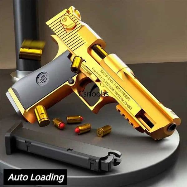 Mechanical Automatic Desert Eagle Toy Gun Shell Ejection Airsoft Pistol Continuous Firing Soft Bullet Toy for Children Shooting X251216