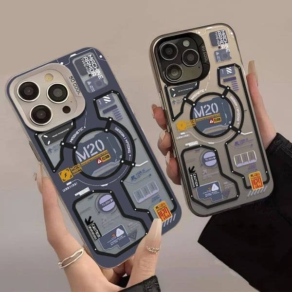 Luxury Circuit Lable Phone Case for IPhone 16 15 14 13 12 11 Pro Plus 17 Air 16E X XR XS Max Hard Shockproof Bumper Cover ddmythur