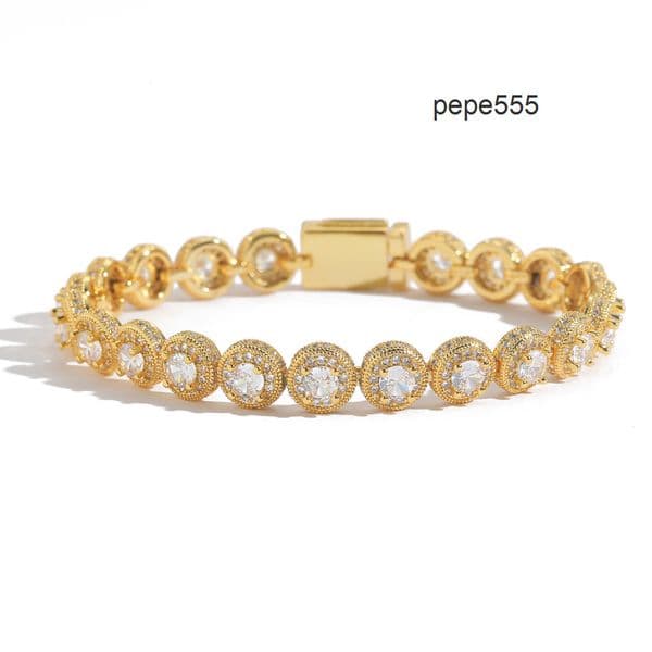 New 8mm Round Rock Candy Bracelet with Micro Paved Moissanite Trendy and Unique Hip-Hop Style for Men moissanite