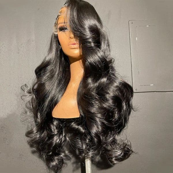 Peruvian Hair Transparent 13x4 Lace Frontal Body Wave Human Hair Wigs Brown Stripe Highlights Synthetic Closure Lace Wig Pre Plucked for Women11