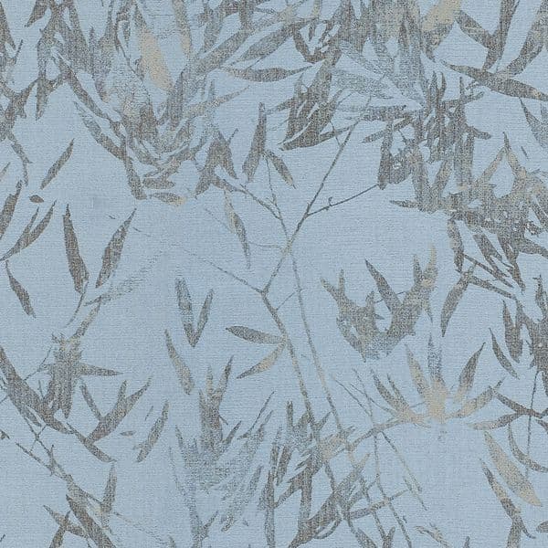 Ink-Washed Bamboo Leaf Texture Decorative Fabric Black Background with Silver Stripes / Light Blue / Dark Green Curtain, Throw Pillow, Sofa Cushion, Bedspread Fabric