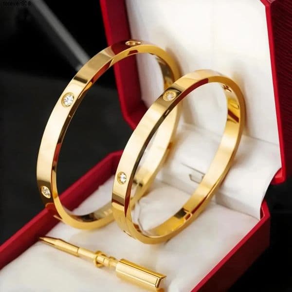 Bangle Chain Women Diamond Bracelet Designer Jewelry Top Quality jewelry for Men bangles chain Rose Gold Color fashion Open Style Valentines Day Wedding party