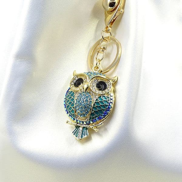 2Pcs Y2K Bag Charm Minimalist Bag Accessory Fashion Creative Owl Keychain Pendant Alloy Inlaid Diamond Enamel Craft Bag Accessory