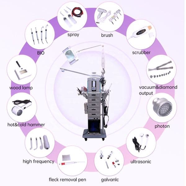 19 in 1 Hydra Aqua Facial Care Diamond Microdermabrasion Hydro Dermabrasion Hydrabrasion Hydro Oxygen Jet Hydra Deep Clean Skin Rejuvenation Oxygen Jet Hydration