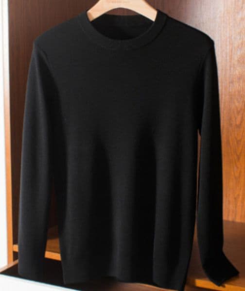 a434 Men Wool Sweater Four-pin Thick Warm Round Neck Autumn and Winter Bottoming