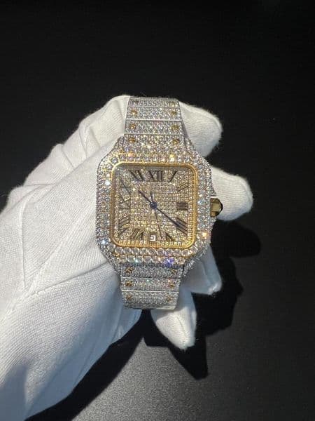 Top-quality VVS moissanite crystal men's women's high-end Swiss movement wristwatches, equipped dazzling gemstones, with free and fast delivery.