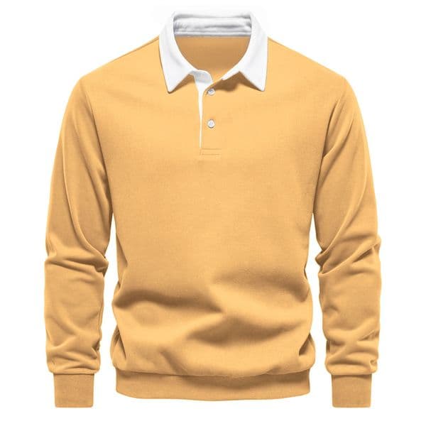 WOZK New autumn long sleeved polo collar hoodie trendy European men's hoodie high-quality casual versatile top designer keep warm