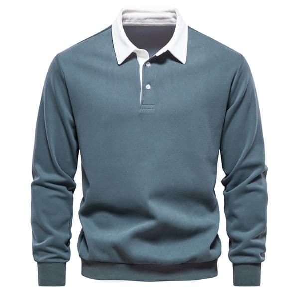 WOZK New autumn long sleeved polo collar hoodie trendy European men's hoodie high-quality casual versatile top designer plus size
