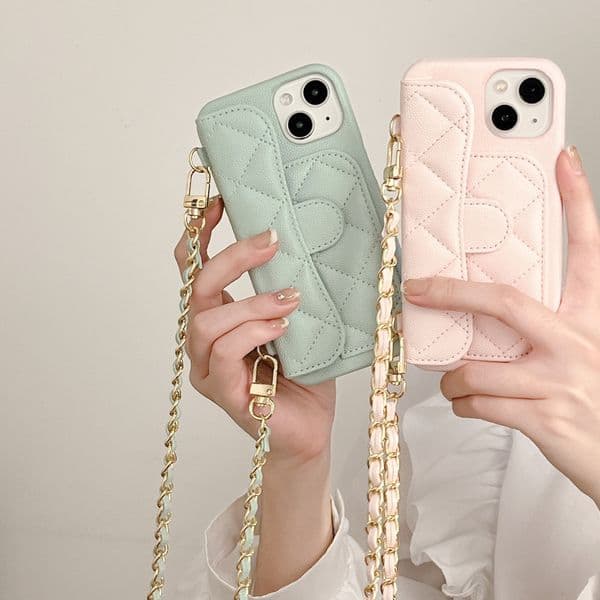 Designer iPhone Pro Max Style Card Holder Apple Lychee Pattern Leather Quilted Phone Case Hard Export Apple Iphon 17 Pro Max 16 15 14 13 Mini 12 11 XR Air xsmax