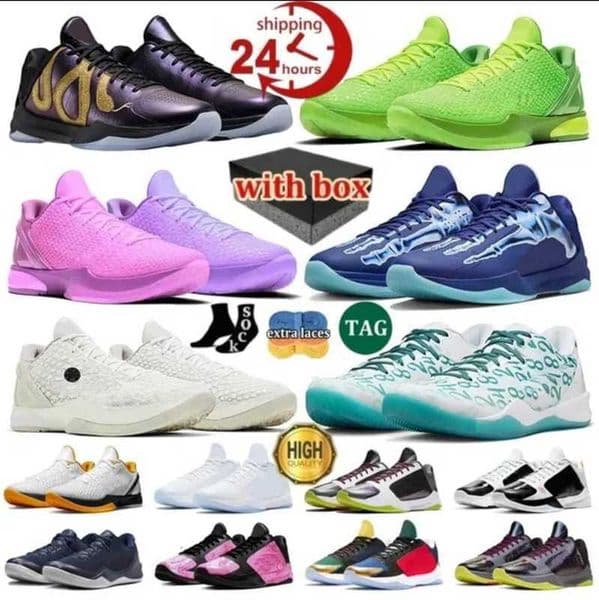 With Box Designer Shoes Mamba Basketball Mambas 6 8 What The Venice Beach Mambacita 5 Bruce Lee Mens Trainers Women Outdoor Sneakers 3646