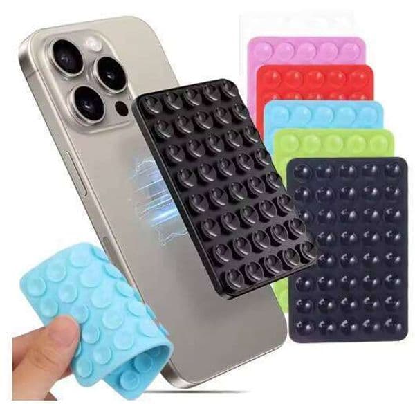 Ready Stock High-Quality 40-Cup Silicone Cup Double-Sided Suction Phone Holder for Gym OEM Logo Makeup