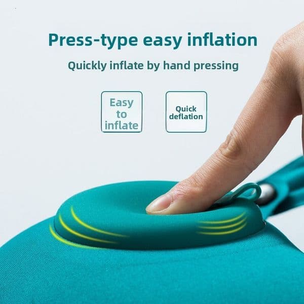 Factory Pressed U-Shaped Outdoor Inflatable Neck Travel Nap Pillow Upgraded Fabric