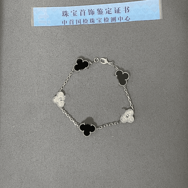 Panda zircon black agate five-color bracelet