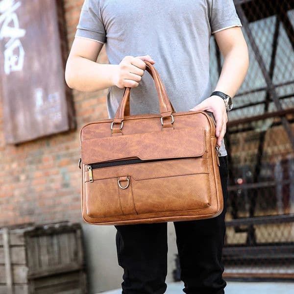 Multiple Pockets Briefcase Mens Large Capacity Office Shoulder Bag Waterproof Business Laptop Handbags Commute Crossbody Bag 251218