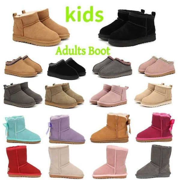 Kid Boots Kids Tasman Slippers Toddler baby Australia Child snow boots Winter Fur Suede Super Mini For Boys And Girls Ankle With Bows
