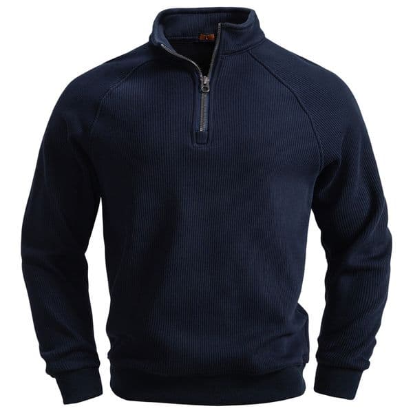 WOZK New Autumn/Winter Half Zipper Hoodie Stand up Collar Trendy Versatile Plush Men's Hoodie Top