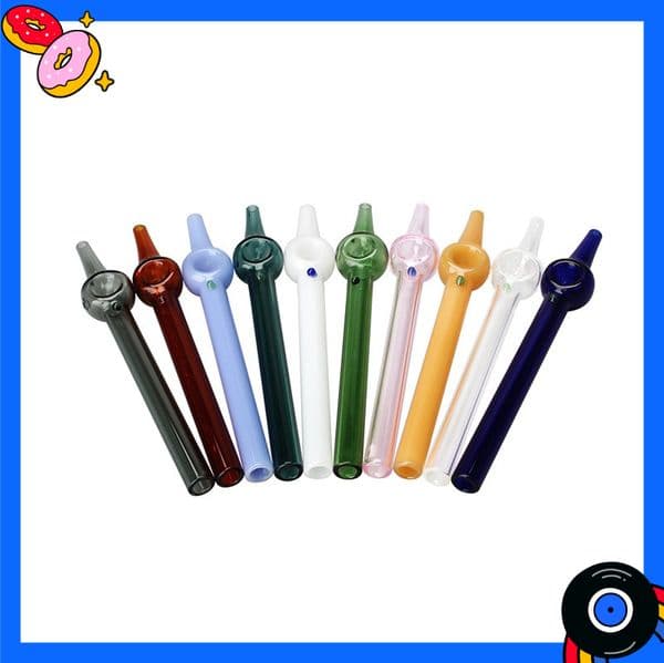 protable 15cm long glass tobacco hand pipe colorful Dry herb Dry herb filter pipes for smoking