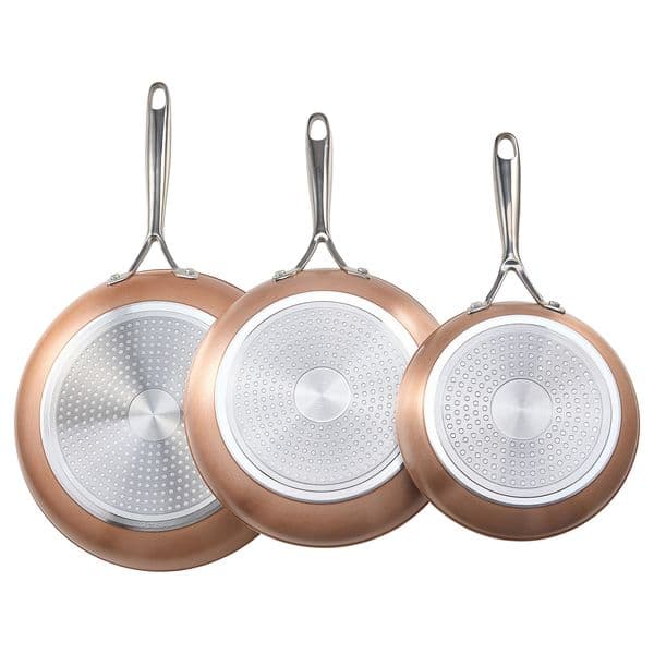Aluminum Frying Pan Trio - Pre-Seasoned with Handles (Sizes: 8in, 10in, 12in)
