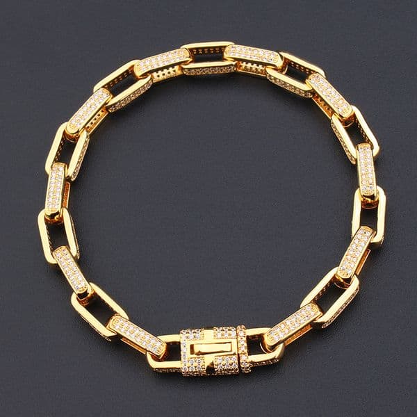 Attract Luck Jewelry Creative Personality O-Shaped Hip-Hop Bracelet Micro-Inlaid Zircon Elegant Trendy Men's Cuban Chain Wholesale From Manufacturer
