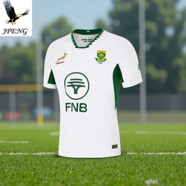 2025 South Africa Home and Away Rugby Jersey Men's Short Sleeve Sports Shirt Adult S-