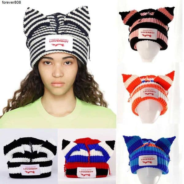 Scarves Sets Beanie/Skull Caps 2026 New Cute Fashion Hoodie Lover Boy Ears Knitted Double Layer Warm Fox Ears Wool Hat Niche Design Hip Hop Personalized