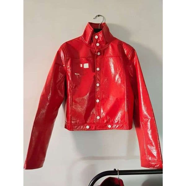 1/1 New Designer Cour Shirt Jacket Woman Jacket High Quality Patent Leather Shiny Pu Jacket Trendy Shiny Slim Fit Long Sleeved Jacket jennie skirt Jacket 16a