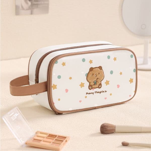 Beilian Handheld Toiletry Portable New Large Capacity Embroidered Makeup Brush Toiletries Organizer Bag
