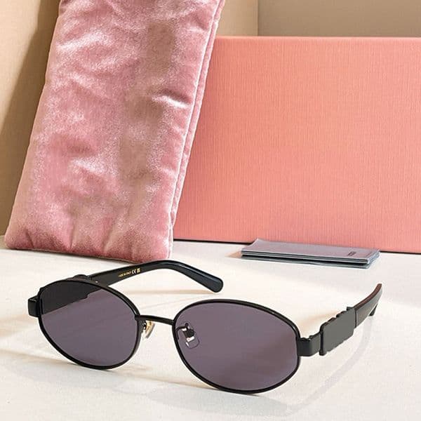 26ss Trendy Womens Sunglasses Metal Oval Frame Top Quality Goggles UV400 UV Protection Street Photography Fashion Style SMUB20S