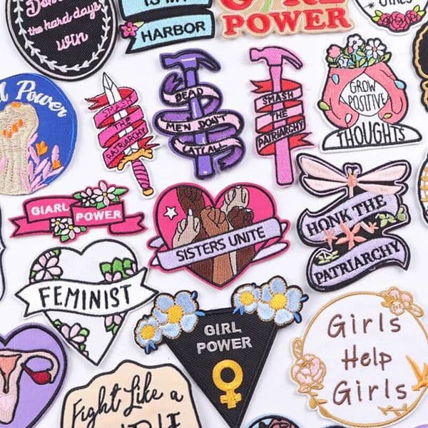 New Feminism DIY Iron For Clothing Girl Power Embroidery Patch Slogan Patches On Clothes Sewing Embroidered Sticker