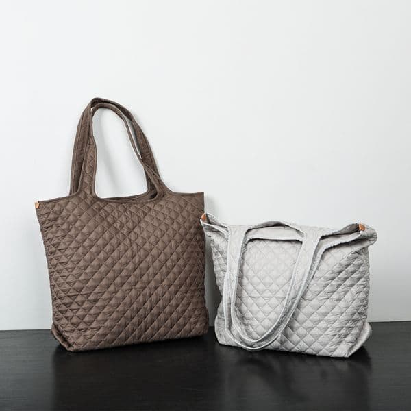 New women's bag, large capacity single shoulder tote bag, niche diamond grid plasma fabric, lightweight large bag