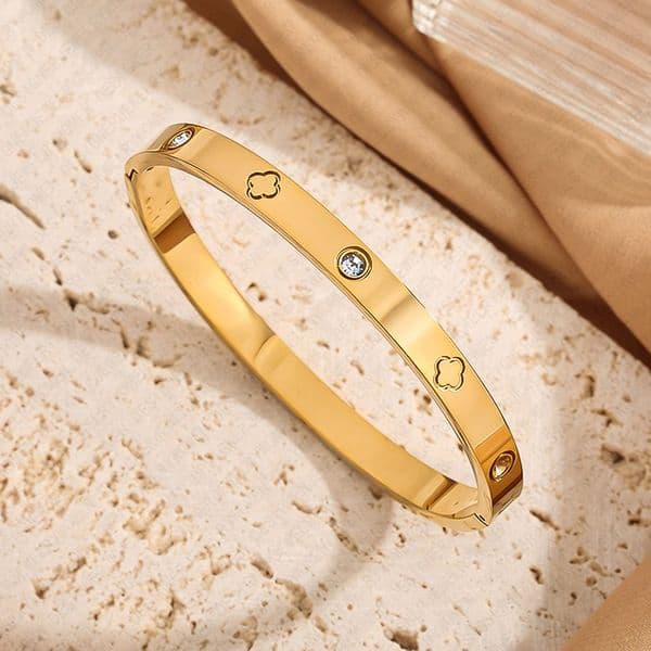 Designer Bracelet for Women Diamond Bangle 18K Gold Plated Bangles Luxury Jewlery Designer for Women